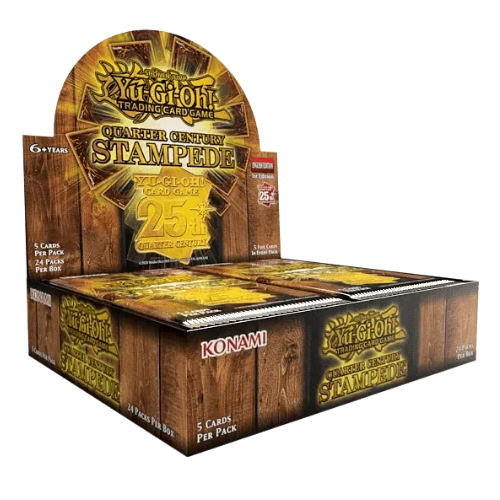 Caja de presentación de sobres de Estampida de un Cuarto de Siglo del Juego de Cartas Coleccionables de Yu-Gi-Oh! (24 sobres)
