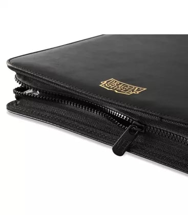 Carpeta con cremallera negra del códice de 9 tarjetas de bolsillo Dragon Shield