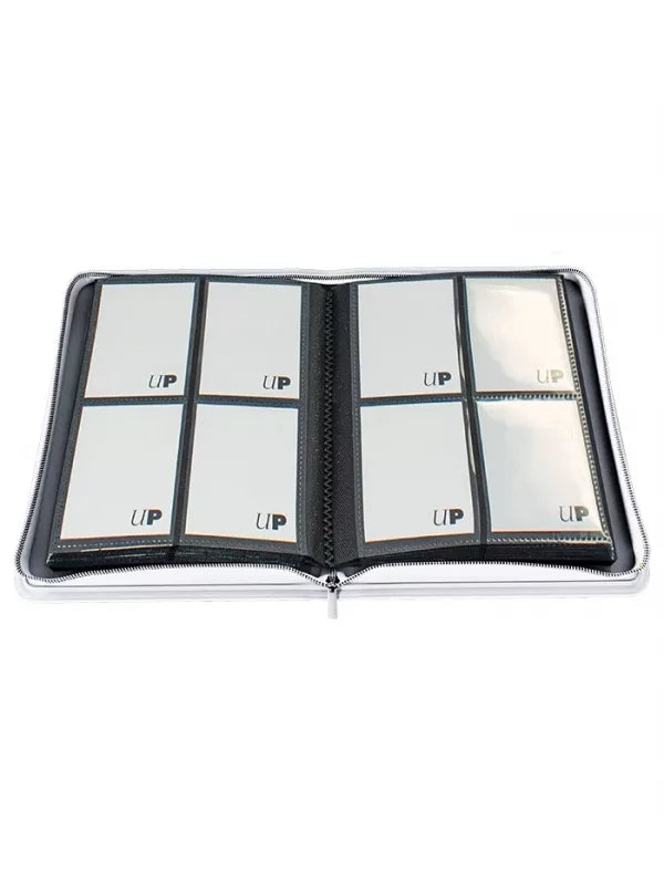 Carpeta Ultra Pro de 4 bolsillos con cremallera blanca
