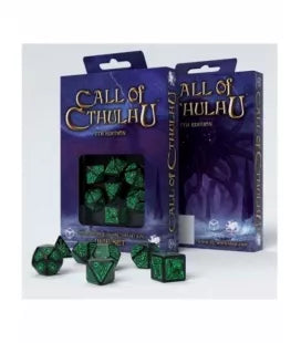 Q workshop Dice Set Call of Cthulhu Preto & Verde