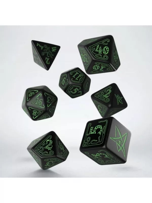 Juego de dados Q Workshop Llamada de Cthulhu Negro y Verde