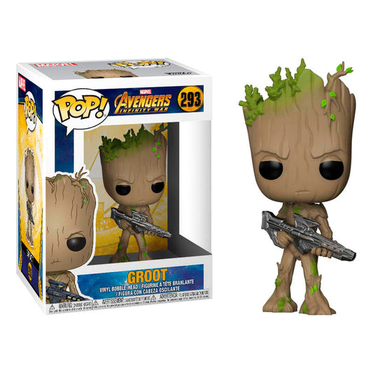 Figura Funko Pop! de Marvel Avengers Infinity War, Groot adolescente con pistola n.° 293