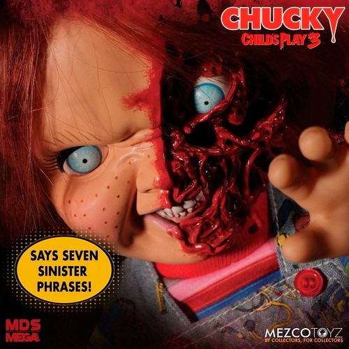 Figura Mezco Toyz Chucky Childs Play 3 Chucky Pizza Face Talking 38cm