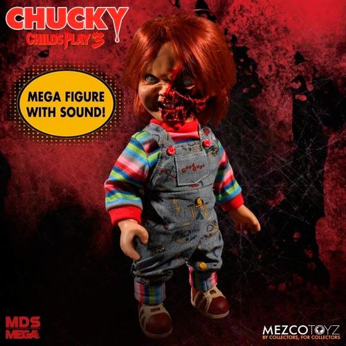 Figura Mezco Toyz Chucky Childs Play 3 Chucky Pizza Face Talking 38cm