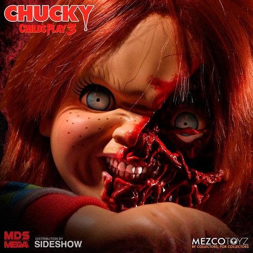 Figura Mezco Toyz Chucky Childs Play 3 Chucky Pizza Face Talking 38cm