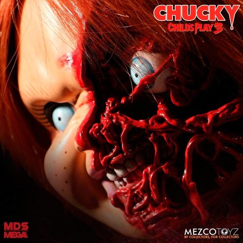 Figura Mezco Toyz Chucky Childs Play 3 Chucky Pizza Face Talking 38cm