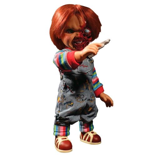 Figura Mezco Toyz Chucky Childs Play 3 Chucky Pizza Face Talking 38cm