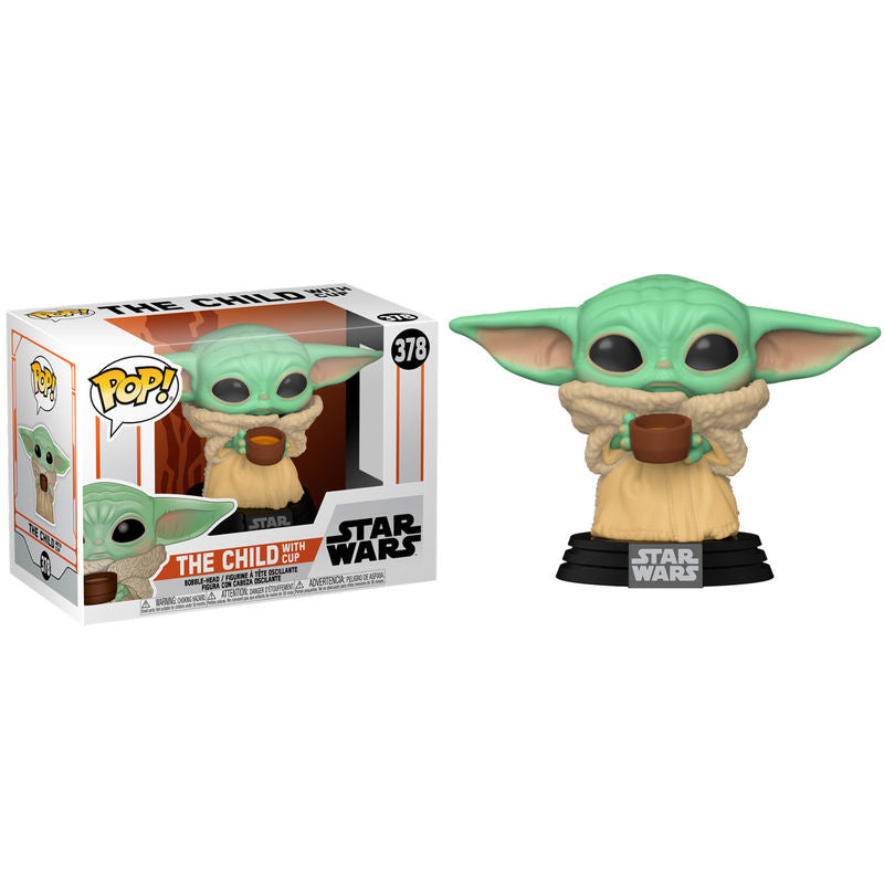 Figura Funko POP! de Star Wars, El Mandaloriano, El Niño con taza n.° 378