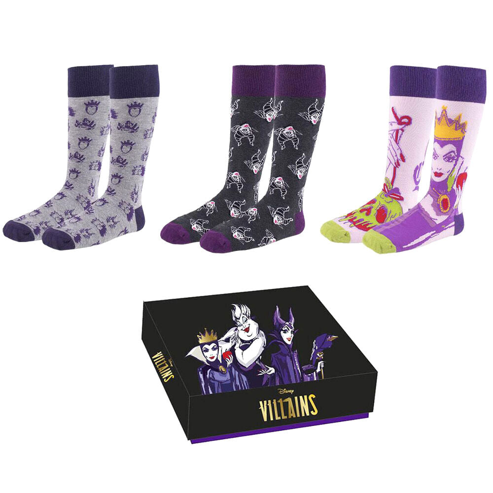 Cerdá Set de 3 pares de calcetines Villanas Disney