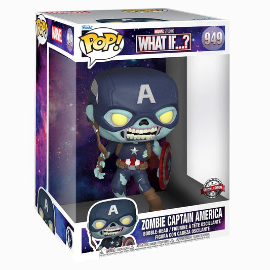 Figura Funko POP! Marvel: ¿Qué pasaría si...? Figura Zombie de Capitán América, 25 cm, exclusiva, n.° 949
