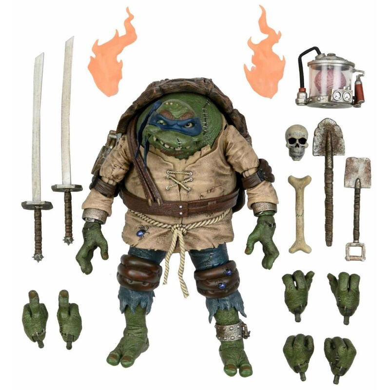 Figura definitiva de Leonardo como el Jorobado de las Tortugas Ninja de Neca, 18 cm