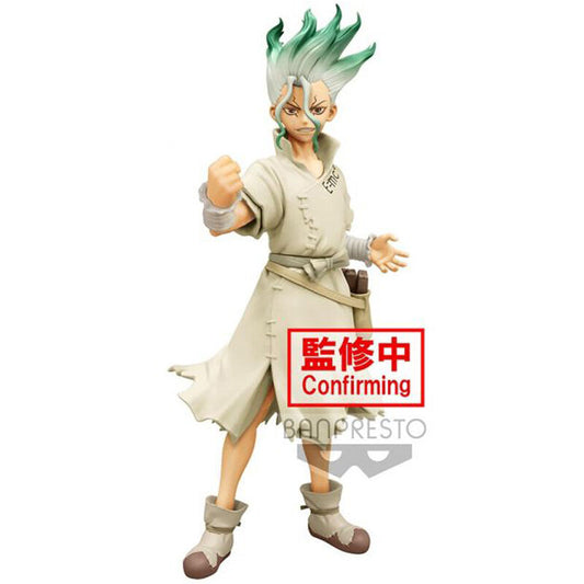 Figura Banpresto Dr. Stone Stone World Senku Ishigami de 18 cm