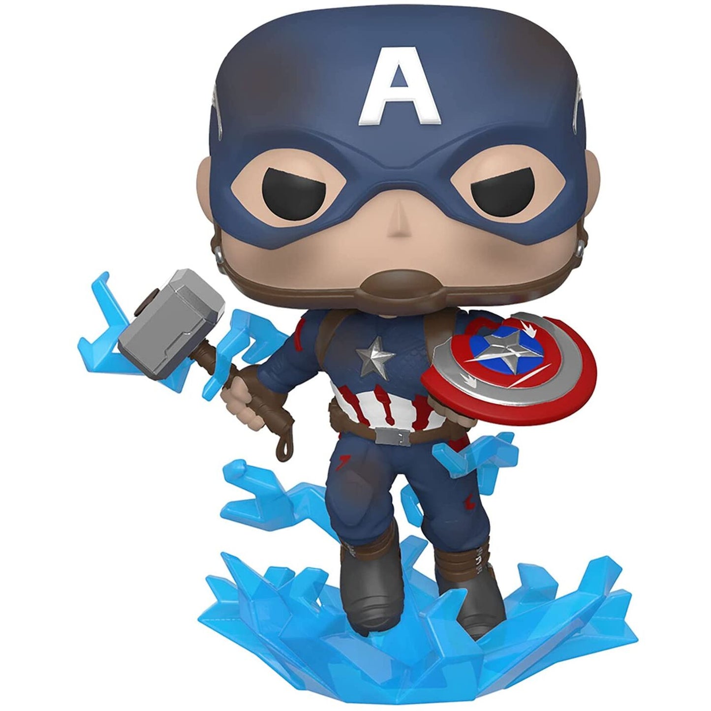 Figura Funko Pop! de Marvel Avengers Endgame, Capitán América con escudo roto y Mjolnir n.° 573