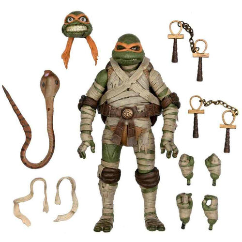 Figura Neca Tortugas Ninja como la Momia Michelangelo ultimate 18cm