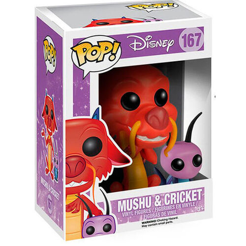 Figuras Funko POP! Disney Mulán, Mushu y Cricket n.° 167