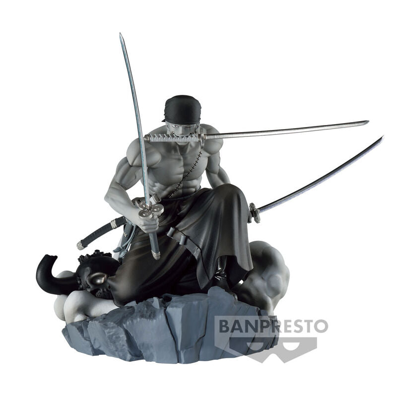 Figura dioramática de One Piece de Roronoa Zoro The Brush Tones de Banpresto, 15 cm