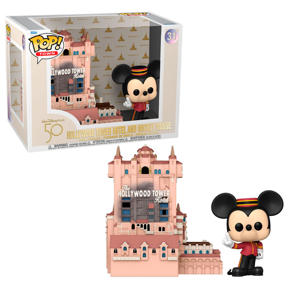 Figura Funko Pop! del 50.º aniversario de Walt Disney World Hollywood Tower Hotel y Mickey Mouse n.° 31