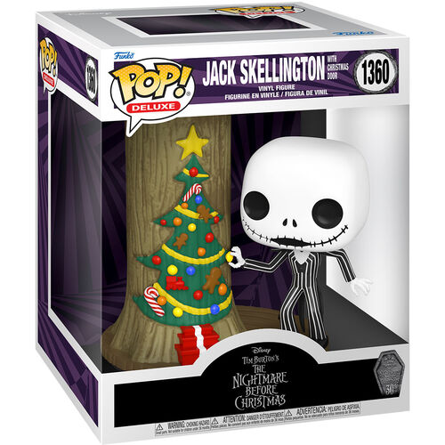 Figura Funko Pop! Deluxe de Disney de Pesadilla antes de Navidad, 30.º aniversario, Jack Skellington con puerta navideña n.° 1360