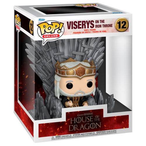 Funko POP! Television Deluxe Juego de Tronos: La Casa del Dragón, Viserys en el Trono de Hierro n.° 12