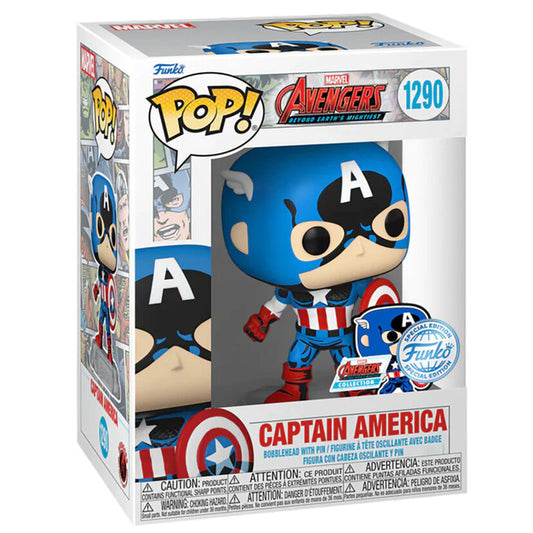 Figura Funko Pop! de Marvel Avengers, Capitán América, exclusiva n.° 1290