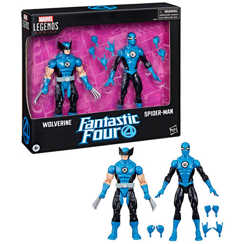 Figura Hasbro Marvel Fantastic Four Wolverine Spiderman pack 2 de 15 cm