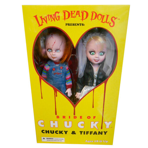 Figuras de Chucky y Tiffany de Mezco Toyz Living Dead (paquete de 2) de 25 cm