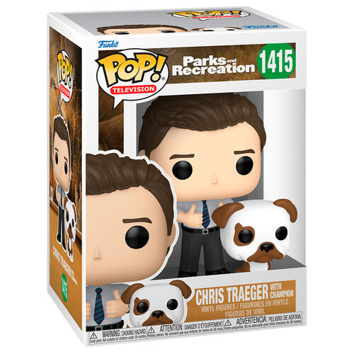*PRESERVA* Funko POP! de Parques y Recreación: Chris Traeger con el campeón n.° 1415