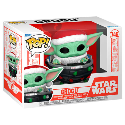 Funko POP! Star Wars Grogu con gorro de Papá Noel en cochecito n.° 746