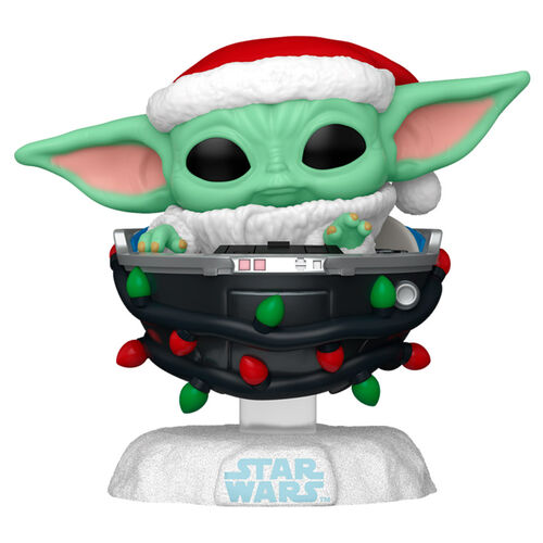 Funko POP! Star Wars Grogu con gorro de Papá Noel en cochecito n.° 746
