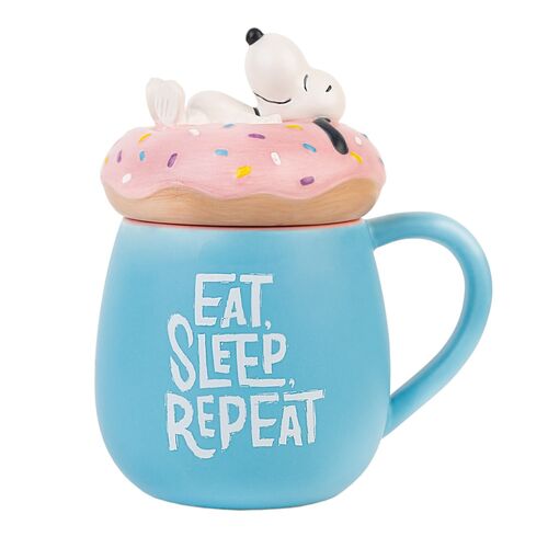 Taza 3D Erik Snoopy Eat Sleep Repeat de 500 ml