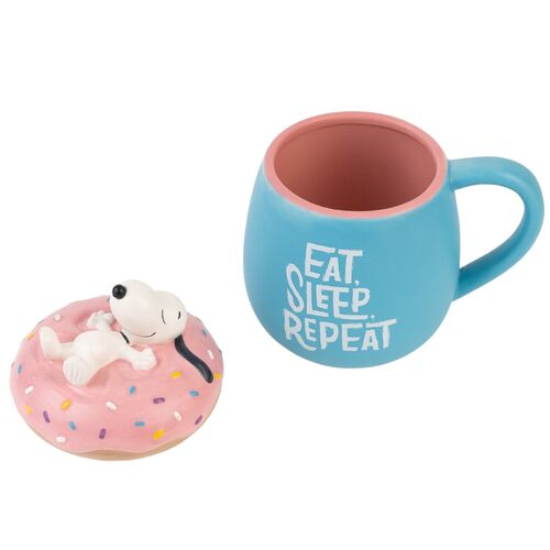 Taza 3D Erik Snoopy Eat Sleep Repeat de 500 ml