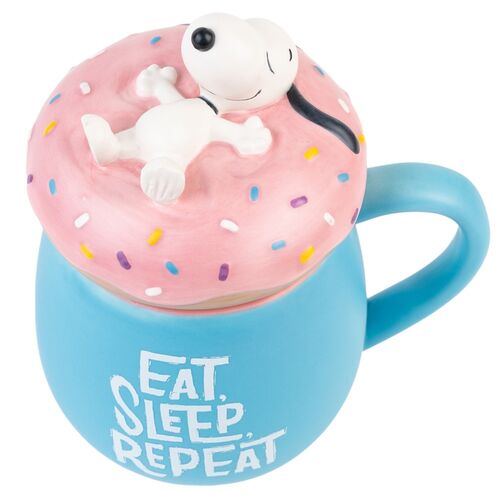 Taza 3D Erik Snoopy Eat Sleep Repeat de 500 ml
