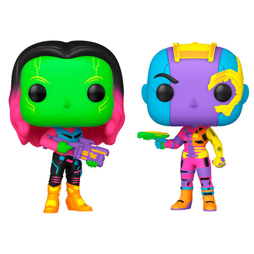 Funko Pop! Marvel Guardianes de la Galaxia Vol. 2 Marvel Guardianes de la Galaxia Gamora y Nebula Pack de 2 Exclusivo Edición Especial Black Light