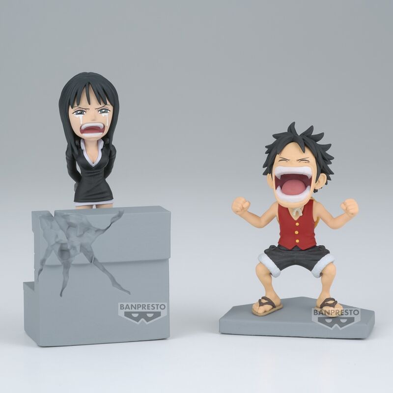 Figura coleccionable mundial de Banpresto One Piece Luffy y Nico Robin de 10 cm