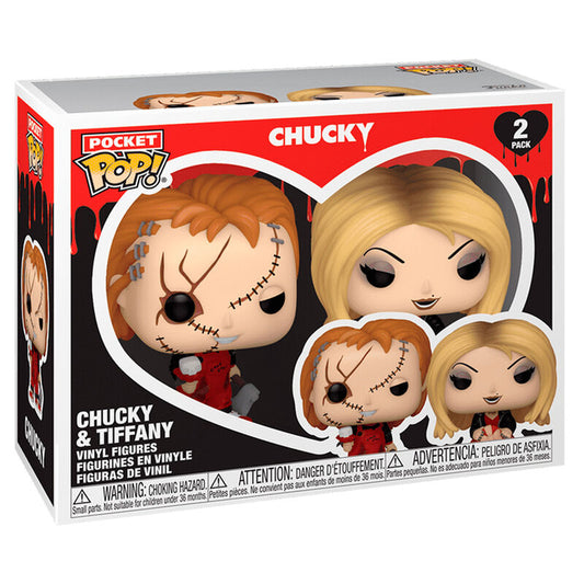 Pack de 2 Funko Pocket POP! Películas de Chucky y Tiffany (San Valentín)