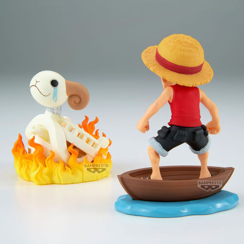 Figura de Banpresto One Piece Luffy & Going Merry Log Stories de 8 cm