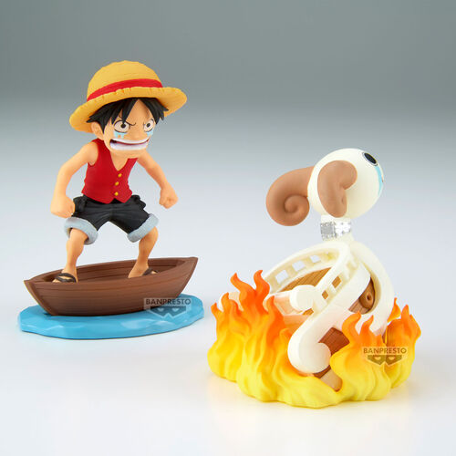 Figura de Banpresto One Piece Luffy & Going Merry Log Stories de 8 cm