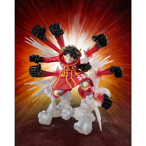 Figura de 15 cm de Tamashii Nations One Piece Monkey D Luffy Gum Gum Hawk Gatling Extra Battle SH Figuarts Zero