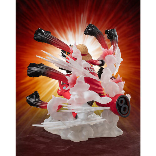 Figura de 15 cm de Tamashii Nations One Piece Monkey D Luffy Gum Gum Hawk Gatling Extra Battle SH Figuarts Zero