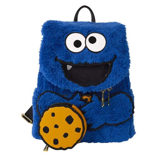 Mochila Loungefly Sesame Street Cookie Monster Plush backpack + purse