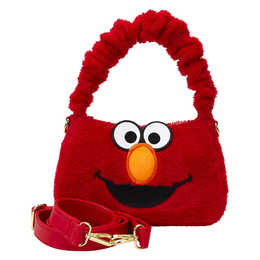Bolso de hombro de peluche de Elmo de Barrio Sésamo de Loungefly