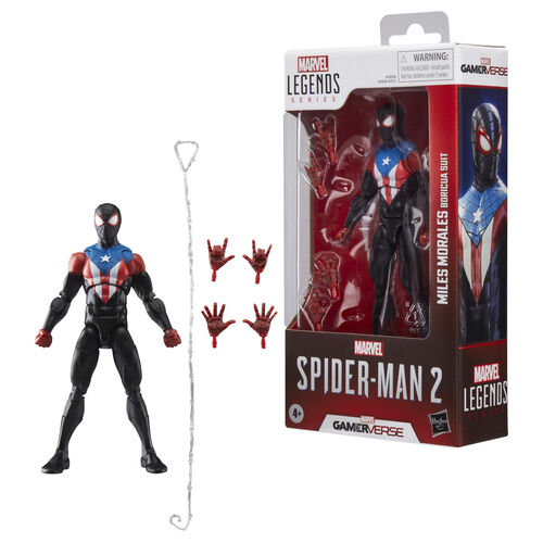 Figura de Hasbro Marvel Legends Spider-Man 2 Miles Morales con traje boricua de 15 cm