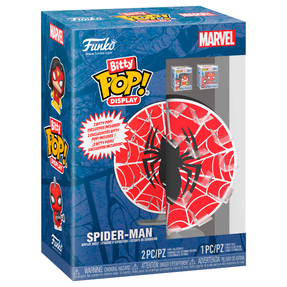 Funko Bitty POP! Exhibición del logotipo de Spider-Man de Marvel