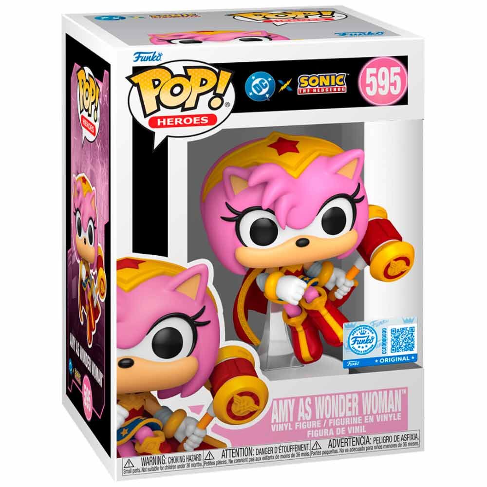 * PRE-ORDEN * Funko POP! DC Heroes Justice League y Sonic Amy como Wonder Woman #595 Exclusivo