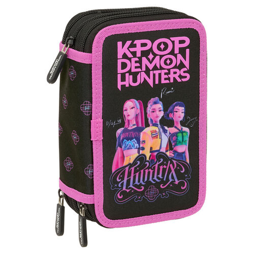 Safta Estojo Negra Kpop Demon Hunters triplo 37 pzs