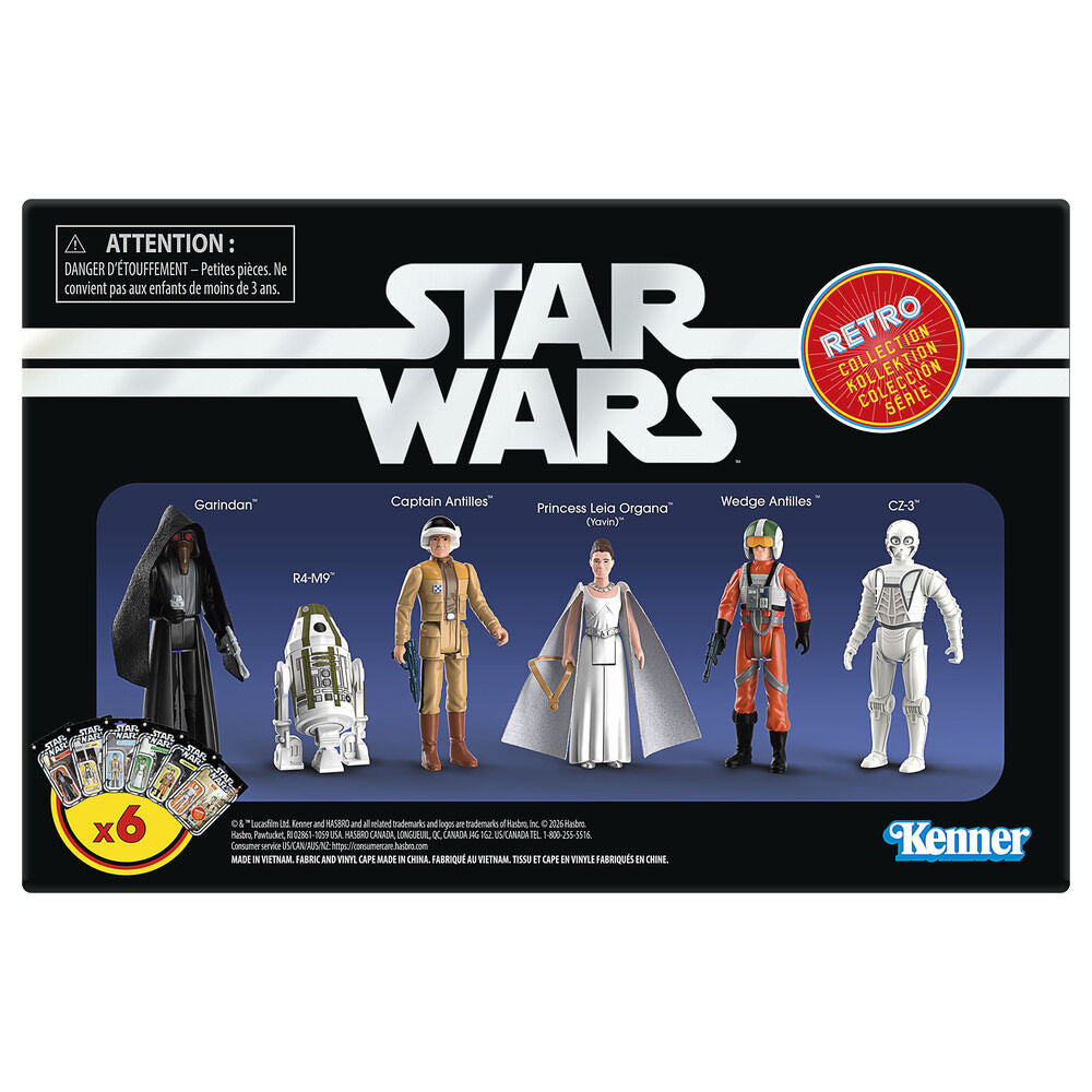 Hasbro Conjunto 6 Figuras Retro Star Wars: Uma Nova Esperança 9,5cm