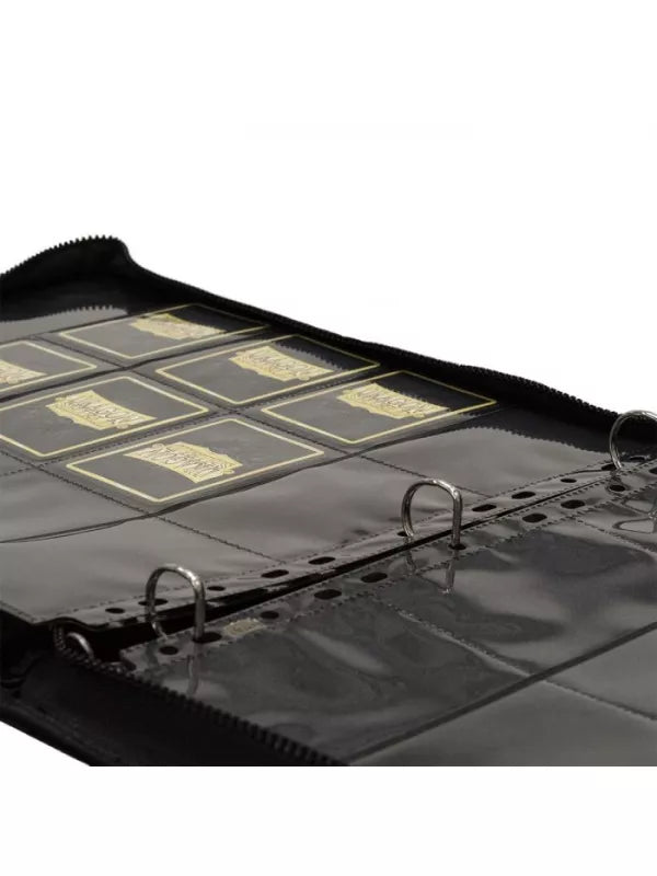 Tarjeta de 12 bolsillos Dragon Shield Codex XL con cremallera negra