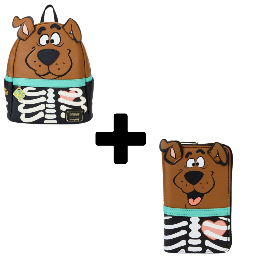 Mochila + Carteira Loungefly Scooby Doo Skeleton wallet + Backpack