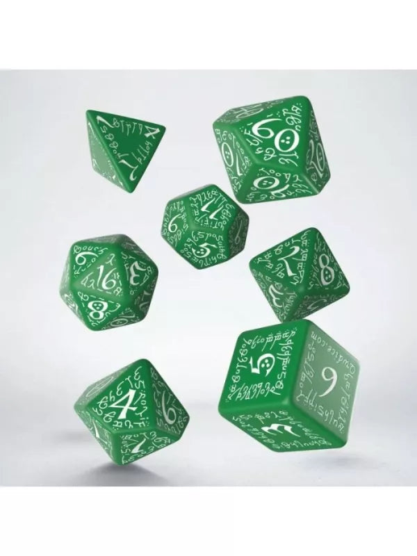 Juego de dados Q Workshop Élfico Verde y Blanco