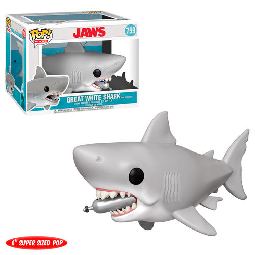 Funko POP! Movies Jaws Great White Shark With Diving Tank 6" #759 (Super Sized POP!)